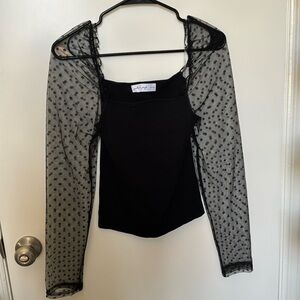 PETAL & PUP - LONG SHEER SLEEVE TOP - SMALL